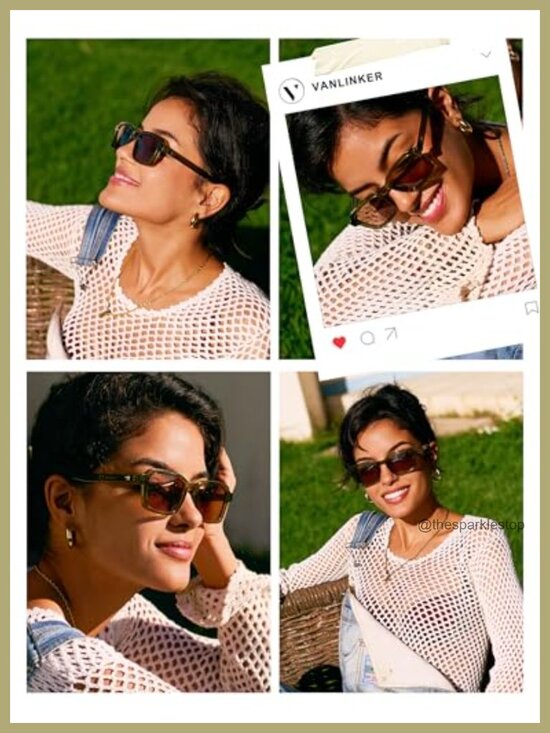 Polarized Square Sunglasses for Women Men Retro Chic UV400 main image 6